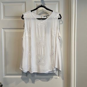 Daniel Rainn White Mixed Media Tank